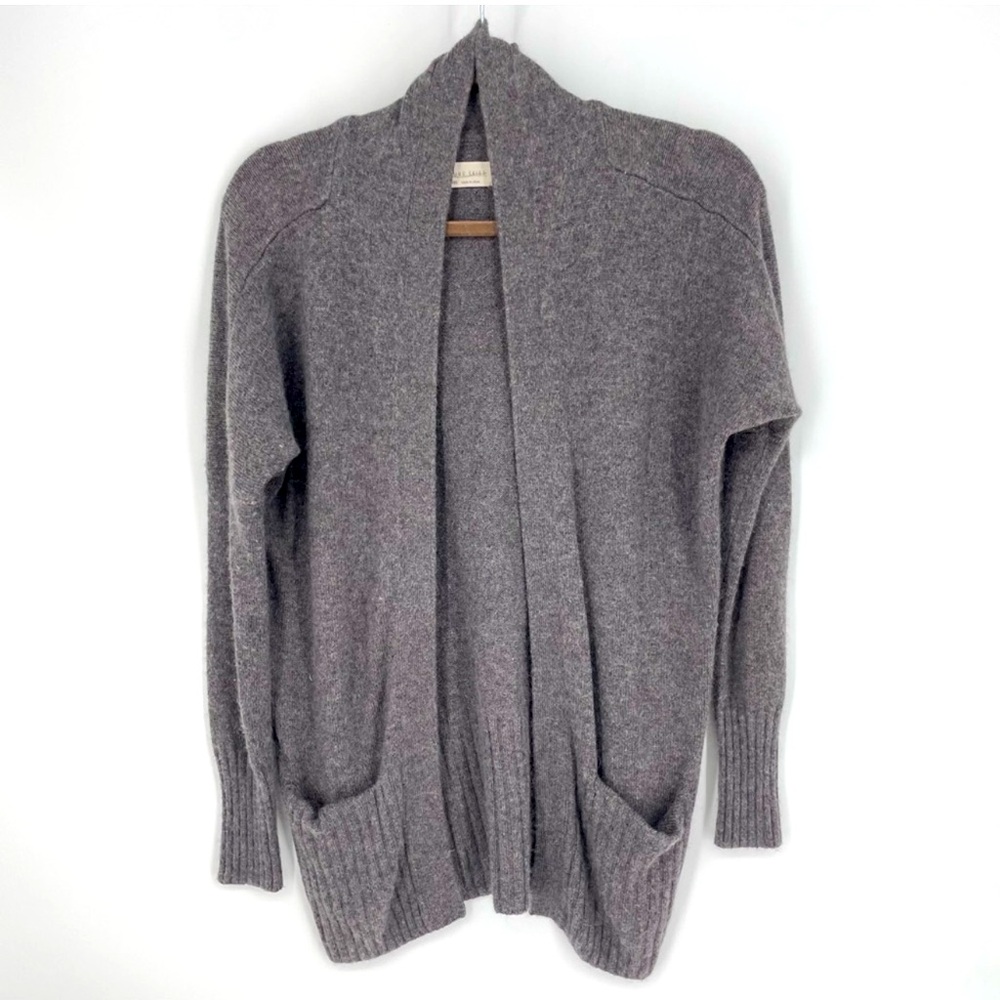 Aritzia Talula Azure Skies Cashmere Blend Open Front Long Grey Sweater XXS